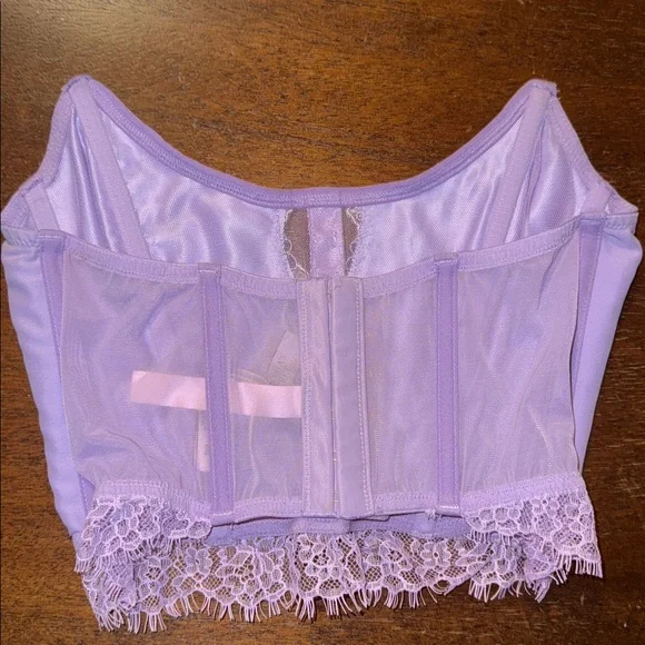 Victoria's Secret Dream Angel Lavender Floral Lace Bustier Sz Small EUC - Picture 8 of 16